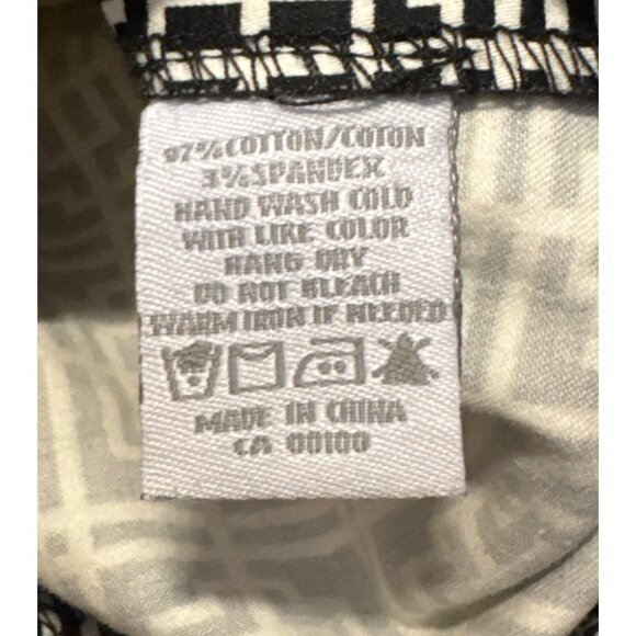 Alfred Sung Pure Geometric Black White Pencil Skirt S Cotton Spandex Side Zip - Picture 5 of 11